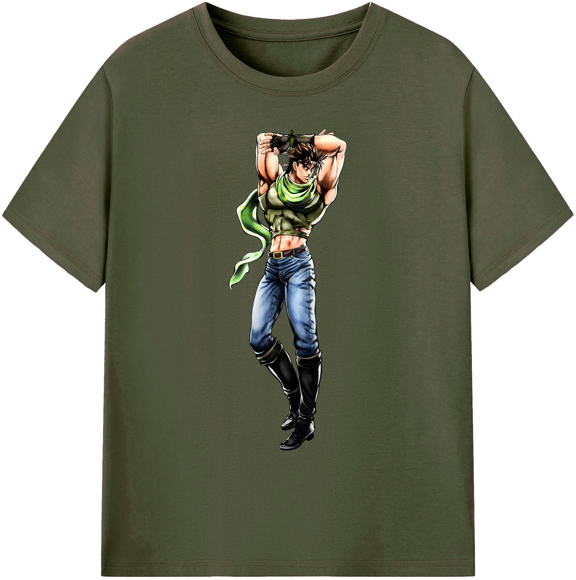 （画像用） ジョジョの奇妙な冒険 ジョセフ?ジョースター JoJo's Bizarre Adventure Joseph Joestar 綿100％ メンズ半袖Tシャツ｜肌触りやわらか＆通気性
